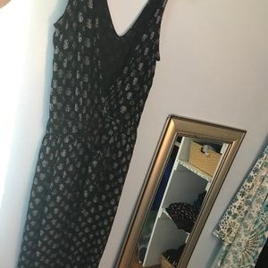 Deep V patterned romper